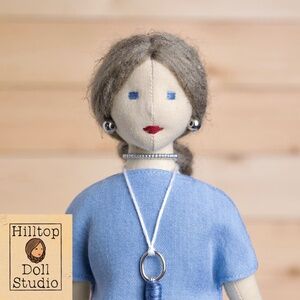 GIVEAWAY DOLL - Fabric Doll "Mae" Handcrafted Textile Cloth Heirloom Doll